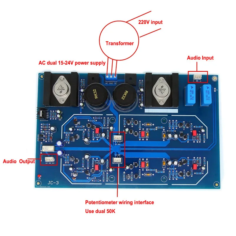 Placa de preamplificador sellada en oro de sonido Audiophile JC3, preamplificador de amplificación HiFi 6x, módulo de amplificadores de distorsión ultrabaja
