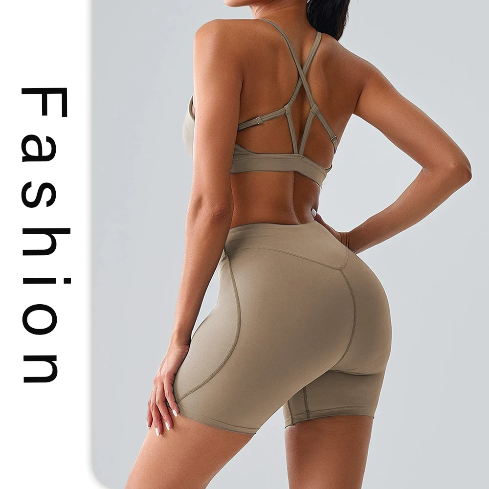 

Yoga Suit Set 2-Pcs Set Of Hip-Lifting Body-Shaping Sportswear Running Fitness Outerwear For Women Fashionable Sexy Clothing