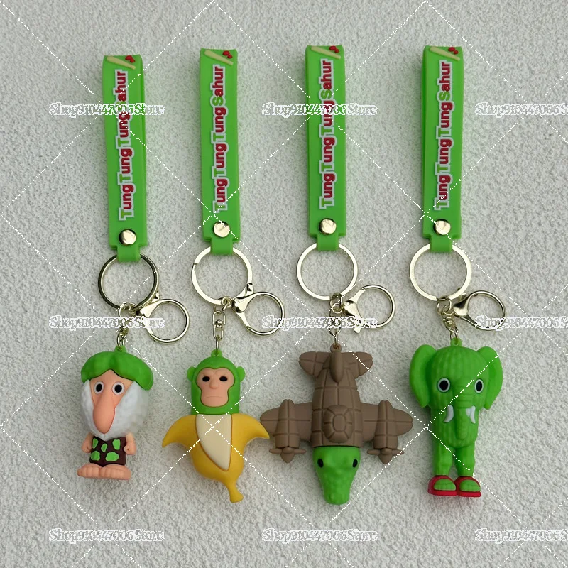 Italian Brainrot Action Figure Doll Keychains Funny Abstract Animals Toy Keyrings for Kids Backpack Pendants Bags Accessories