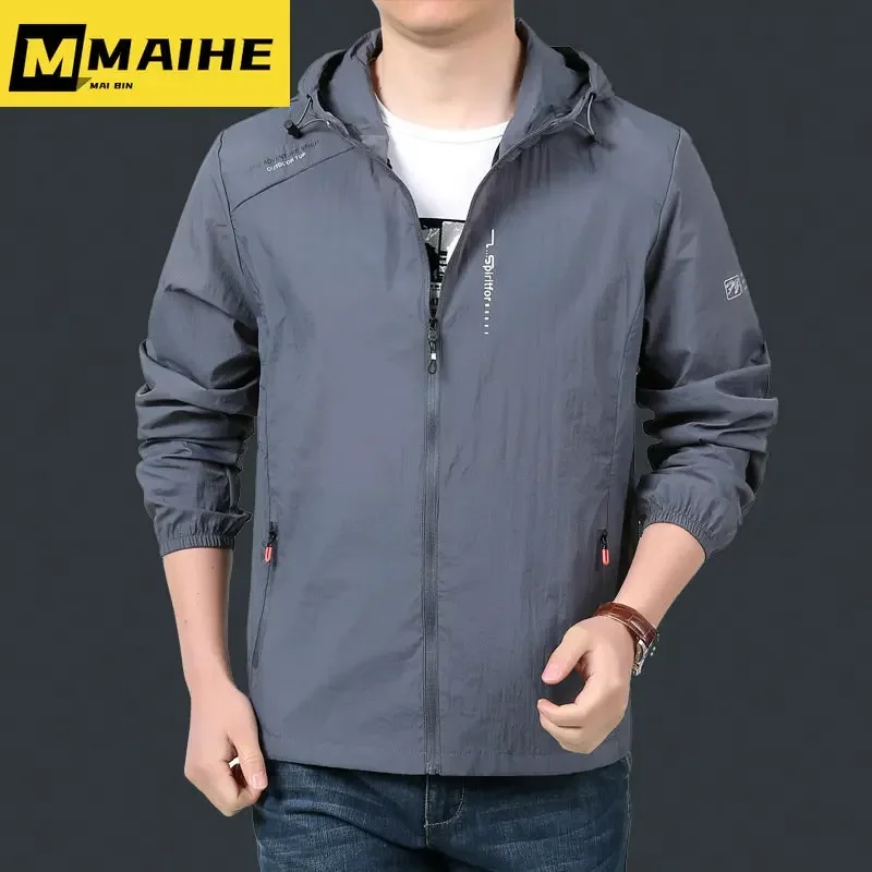 2023 Quick Dry Lightweight Jacket Men Summer Camping Fishing Sun Protection Jacket Ultra Light Hooded Casual Outwear Skin Coats