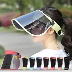 Outdoors Anti-UV Visor Sun Hat Men Women Foldable Sport Solar Protection Portable Face Cover Shield Sunshade Cap Summer Sun Hats