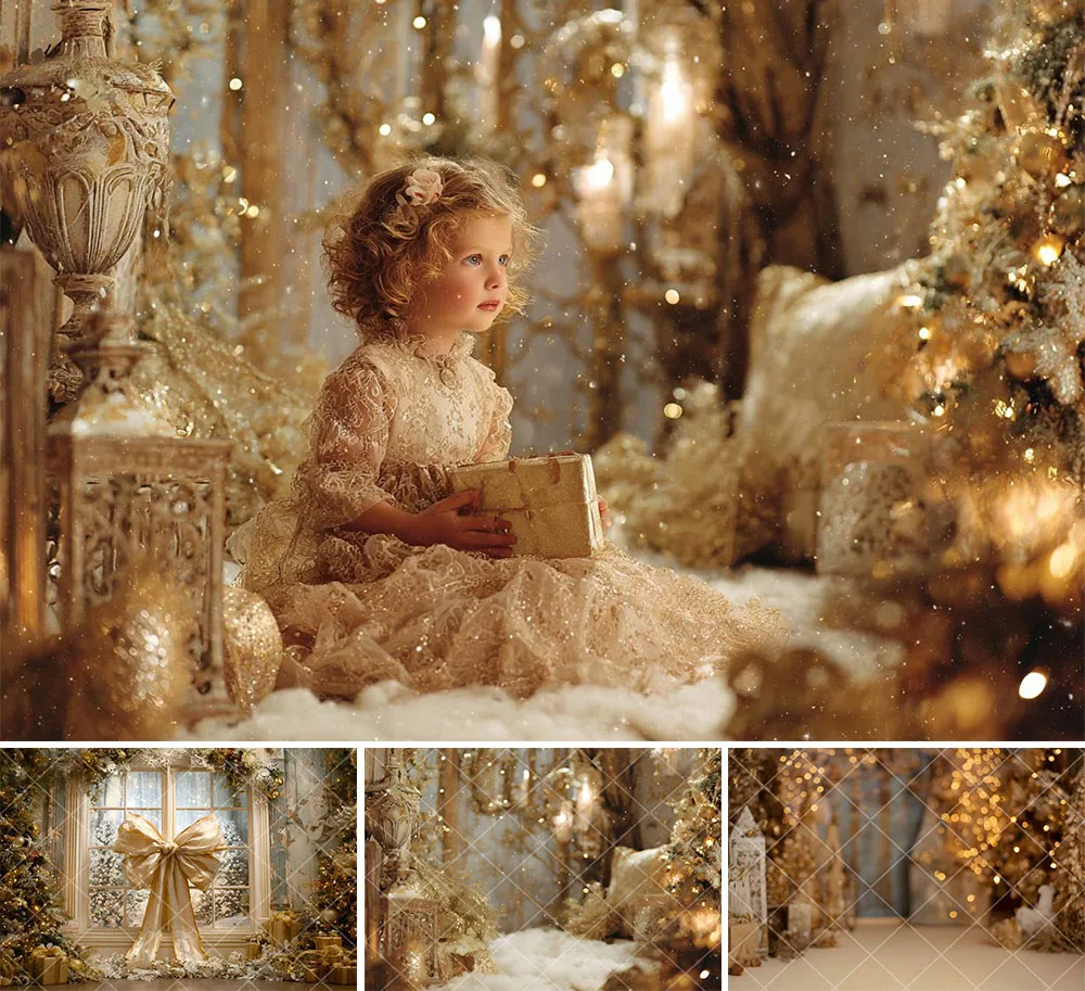 Mehofond Fotografie Hintergrund Winter Weihnachten Vintage Zimmer Glitzer Weihnachtsbaum Kinder Familie Porträt Dekor Hintergrund Fotostudio