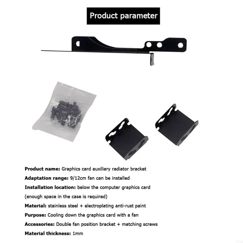 

Y1UB PCI Slot Bracket Dual Cooling Fan Mount Rack Heatsink Brackets Support 80MM/90MM/120MM Fans For Graphics Video Card