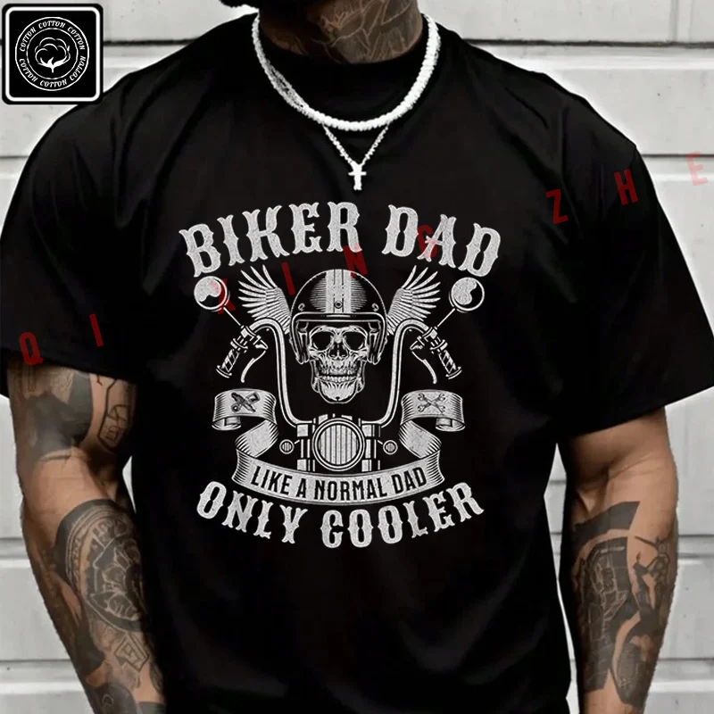 

Men's And Women's T-shirt Summer New Moto Cotton Tee Biker Dad Graphic Short-sleeved Spring Autumn Top