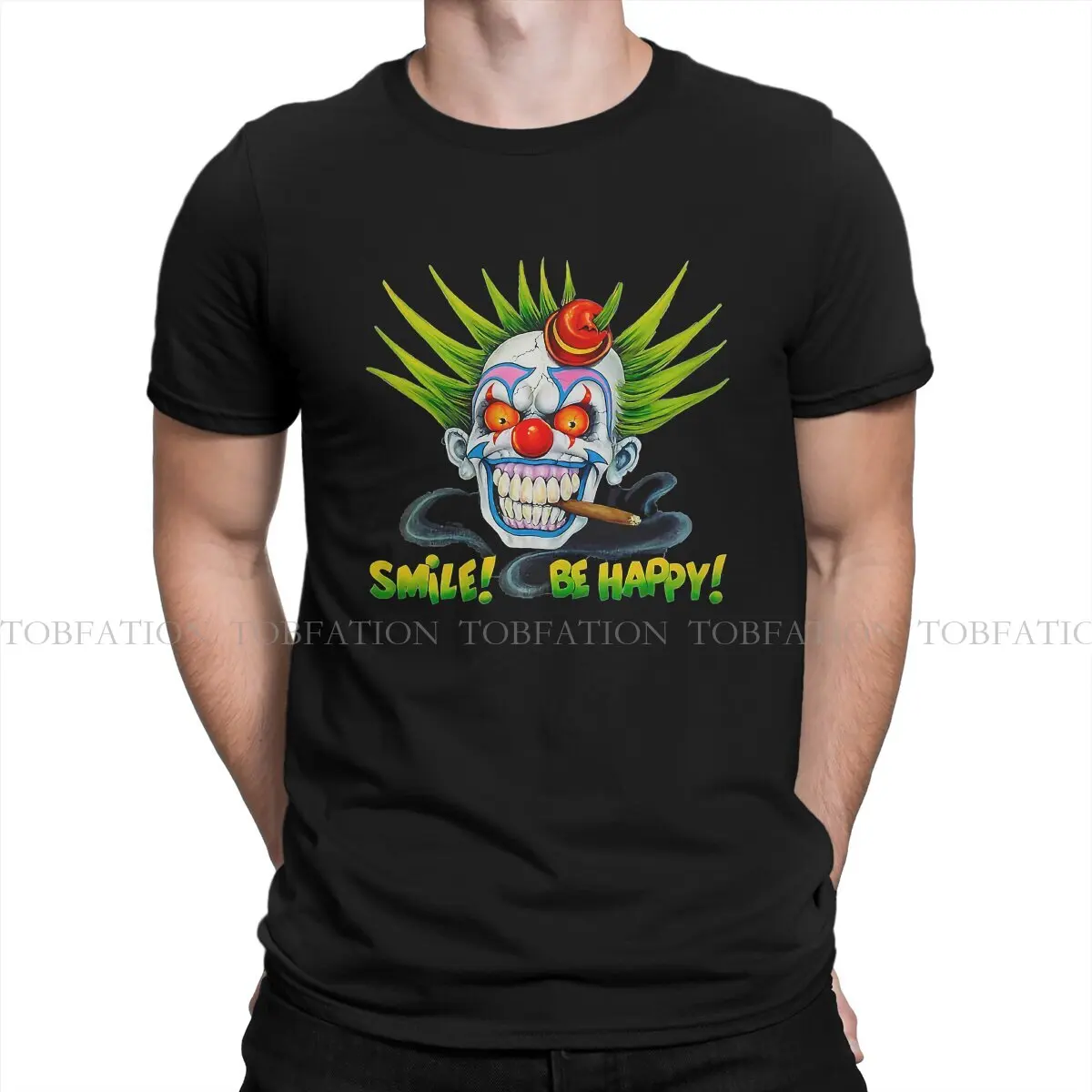 Terrifier Movie Halloween Evil Clown Tshirt Black for Men S-6XL T Shirt Harajuku Men's Tops Short Sleeve