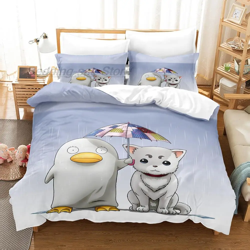 

Kawaii Gintama Bedding Set Single Twin Full Queen King Size Bed Set Aldult Kid Bedroom Duvetcover Sets 3D Anime Bed Sheet Set