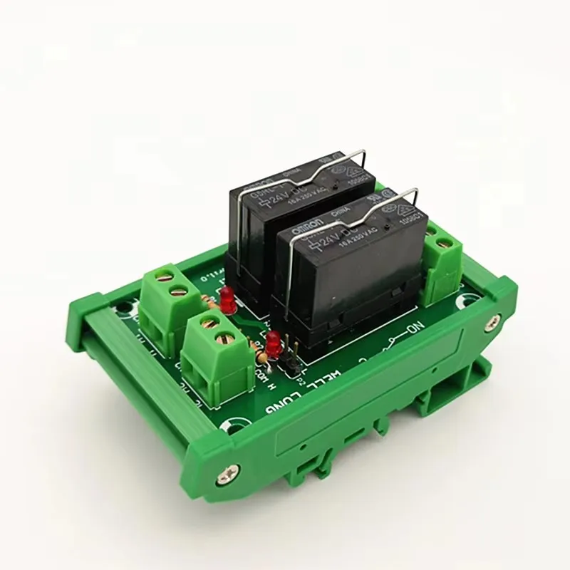 DIN Rail Mount 2 Channel SPDT 16A Power Relay Interface Module,G5RL-1-E 5VDC Relay.