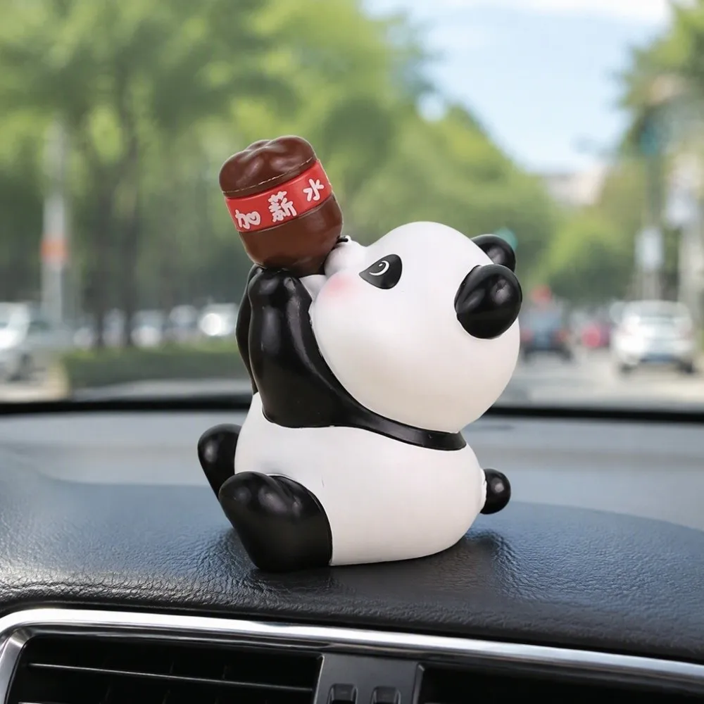 Resin Mini Animal Figurine Small Size Car Accessory Cute Animal Ornament Drinking Coke Pose Animal Cake Topper Car Interior