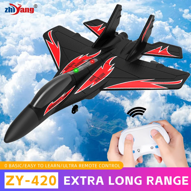 RC Plane ZY-420 2.4G Aircraft Remote Control Flying Model Glider With LED Lights EPP Foam Toys For Children Gifts