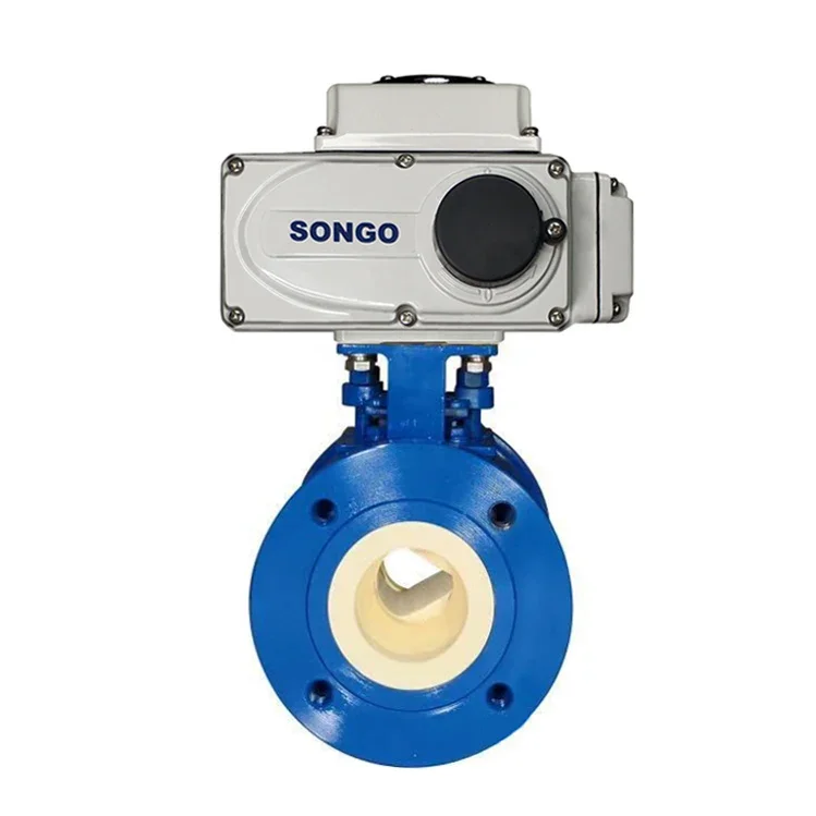 SONGO DN80 3 inch  24 Volt Threaded  V type  Ceramic flange Motorized Ball Valve with Electric Actuator Manufacturer