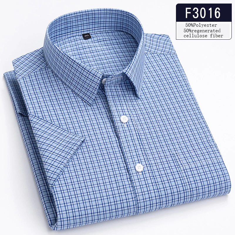 Luxury hight qulity short sleeve shirts for men Silk slim fit formal shirt summer thin hawaiian clothes soft ModaL office tops