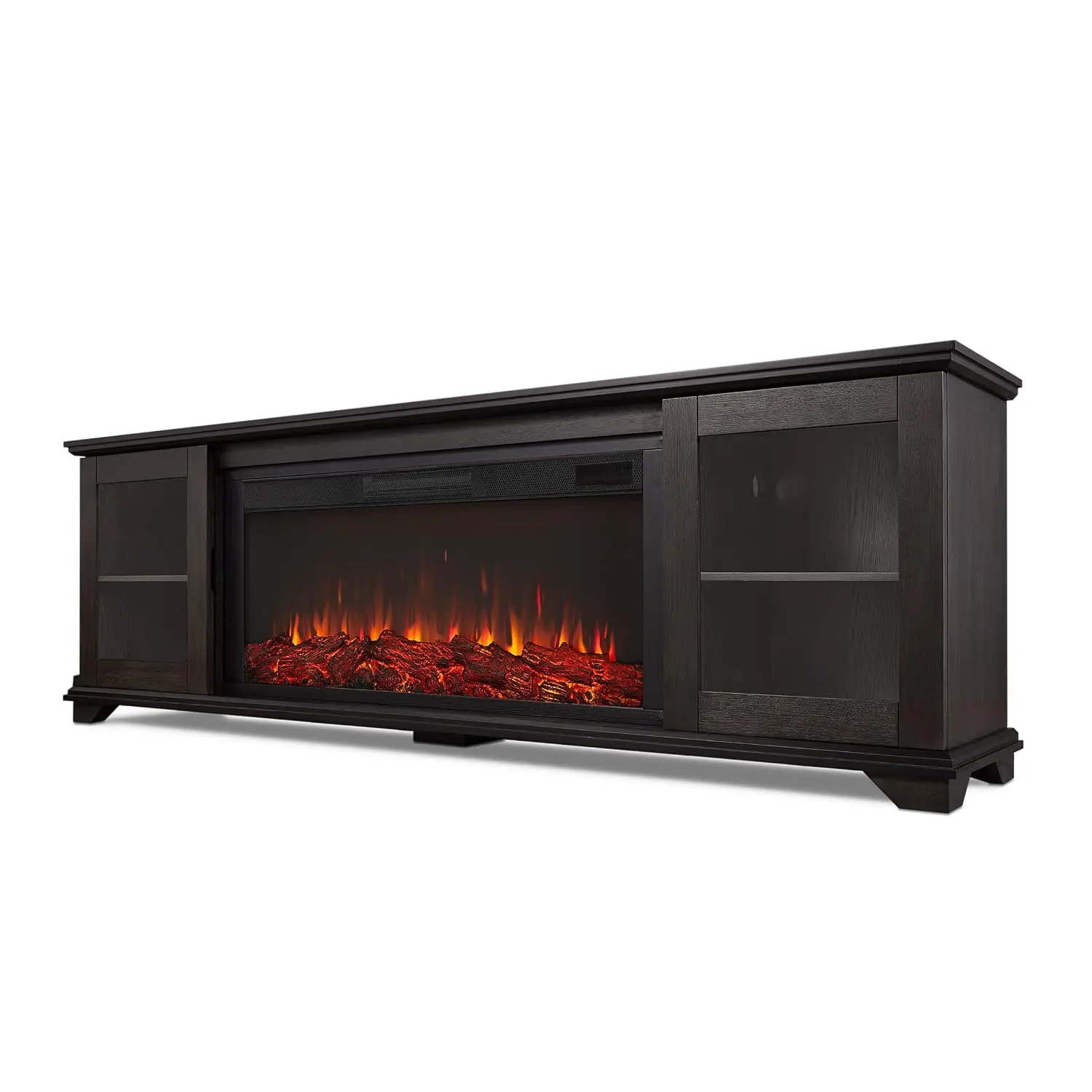 Benjamin 81" Electric Fireplace TV Stand for TVs up to 80 inches, Entertainment Center with Adjustable Shelves and Storage