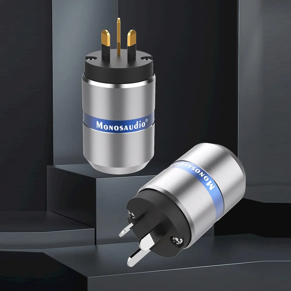 

Monosaudio AU112 Pure Copper Gold/Rhodium plating Austrian AU Male Power Connector Socket AC Power AU NZ Australian Plug