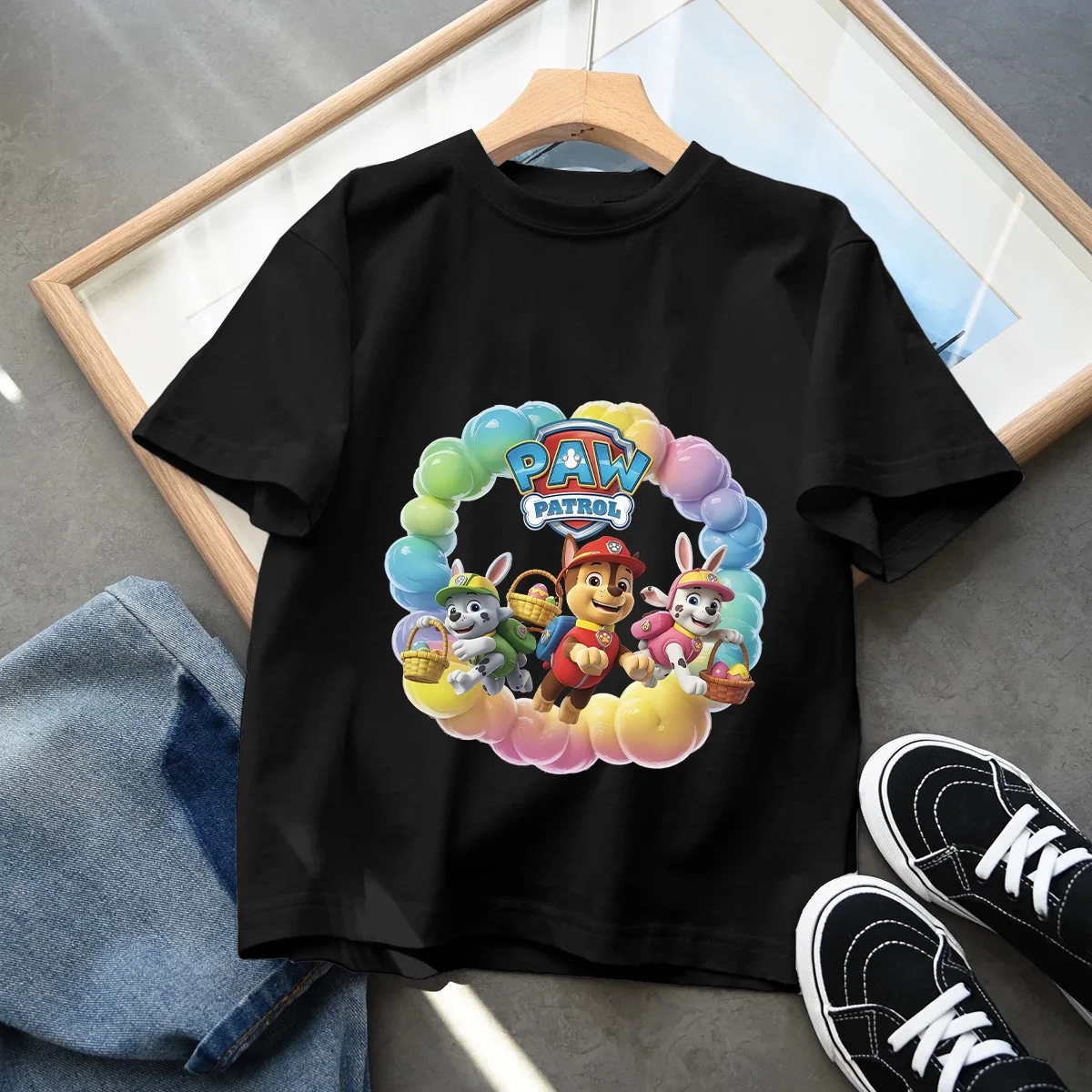 Paw Patrol Boys Girls Cotton T-shirt Chase Skye Cartoon Anim