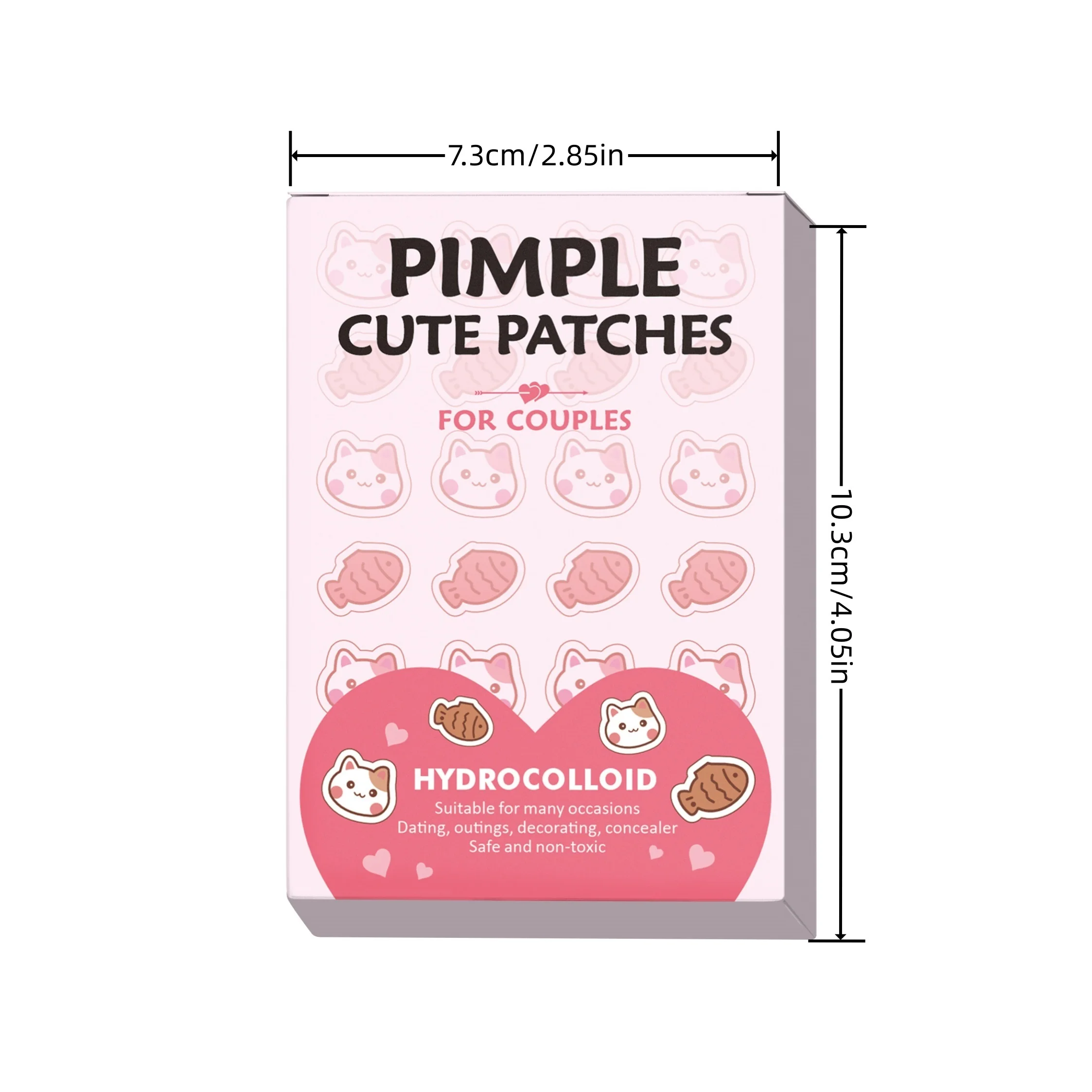 72 قطعة رقعة حب الشباب الكرتونية اللطيفة للقطط والأسماك، حل تغطية، سريع وفعال، بشرة لطيفة، مقاومة للماء، للجنسين، عطرة #3