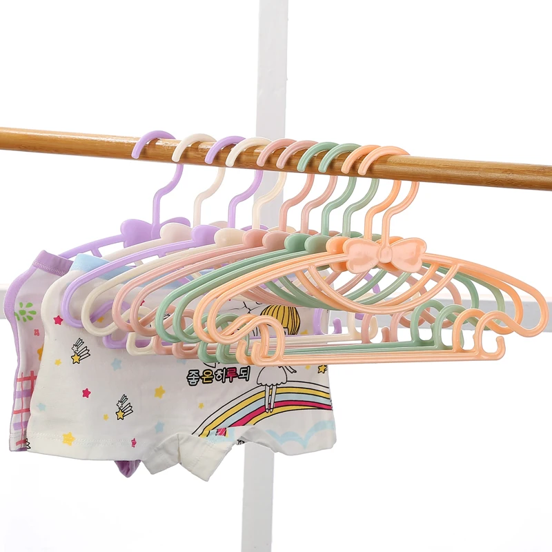 10pcs Children Hanger Wardrobe Organizer Kids Hangers Baby Clothes Hangers Drying Rack Plastic Closet Organizer Laundry Hangers