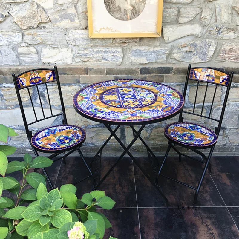 

Американские наборы садовой мебели, домашняя мебель для патио, уличный набор, легкий роскошный дизайнерский портативный складной уличный стол и стулья