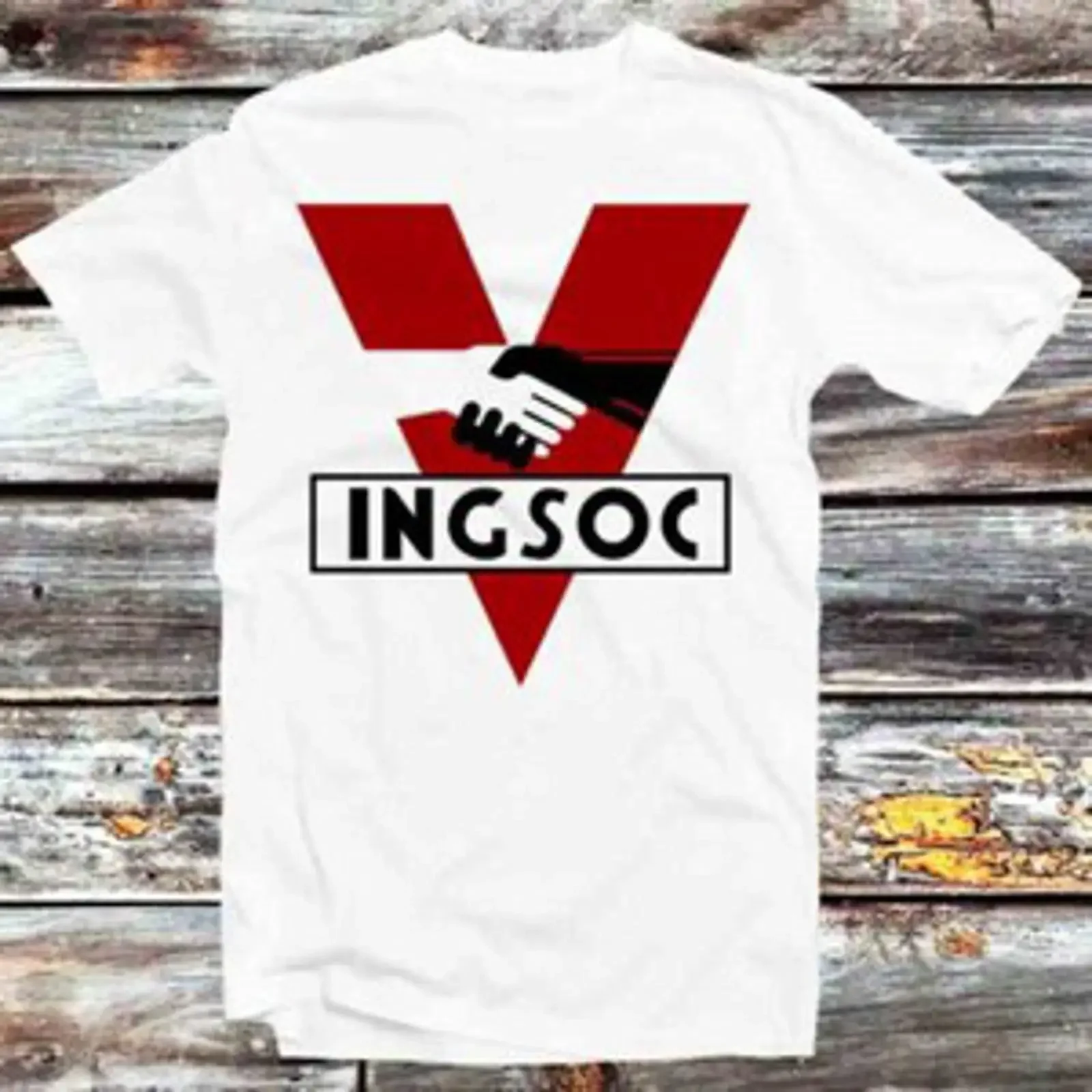 INGSOC 1984 Herren George Orwell Fiktionaler Roman Sozialismus T Shirt B1031 vintage Washed streetwear graphic fashion Casual