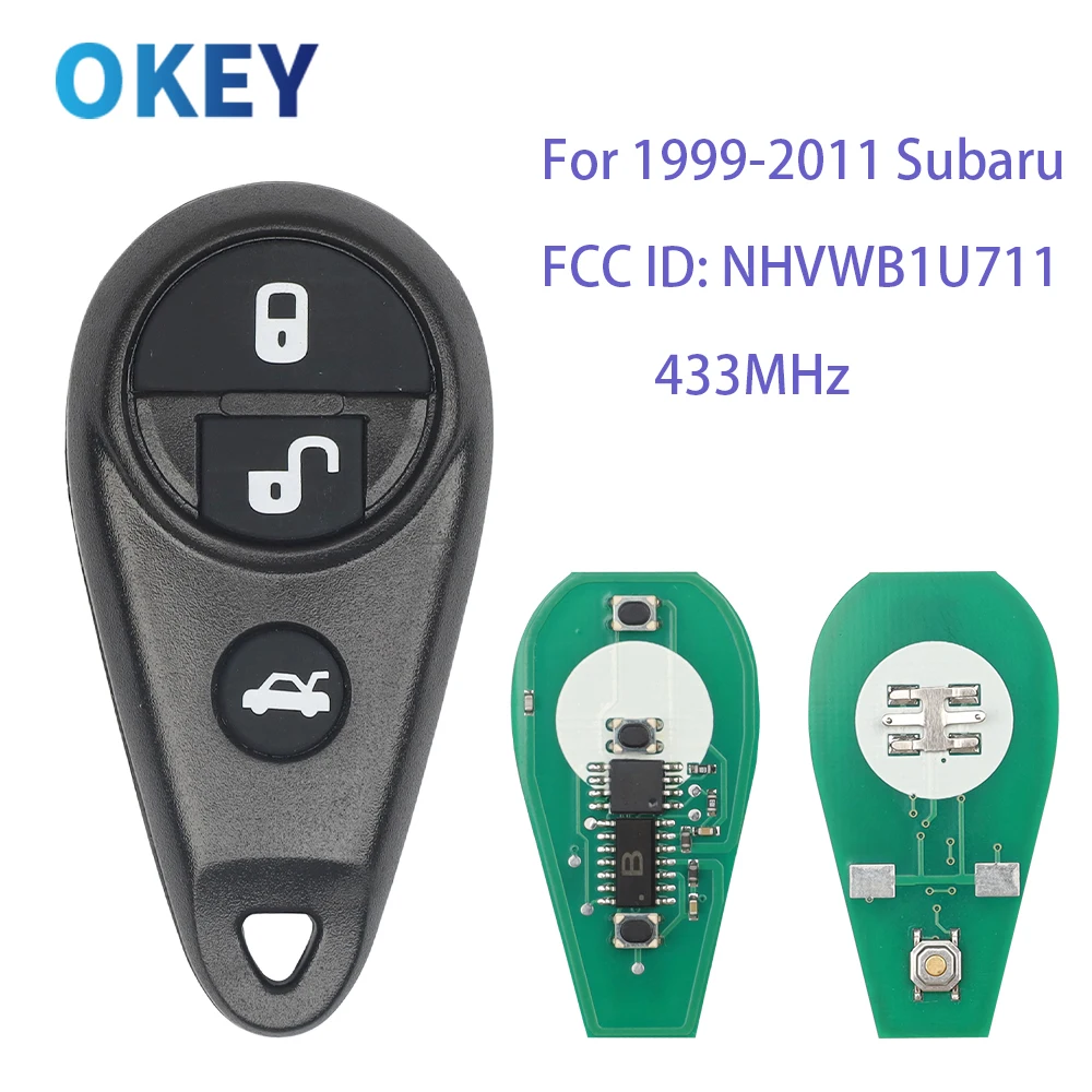

Брелок дистанционного управления сигнализацией Okey для Subaru Forester 2006 2007 B9 Tribeca Legacy Outback NHVWB1U711, 3 кнопки, 433 МГц FSK