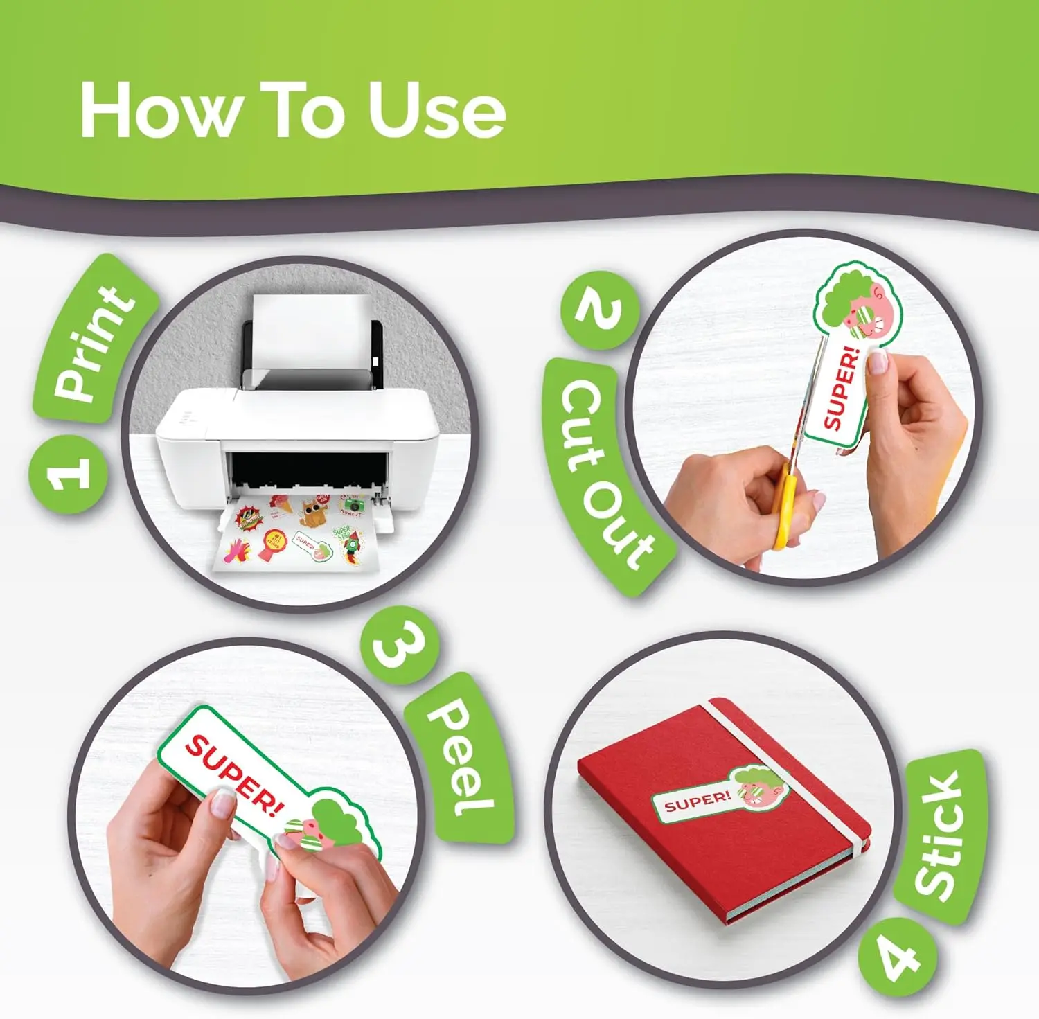 HUSPER 8.3×11.7 inch 50 Sheets Matte Printable Vinyl Sticker Paper waterproof Decal Paper for Inkjet Printer