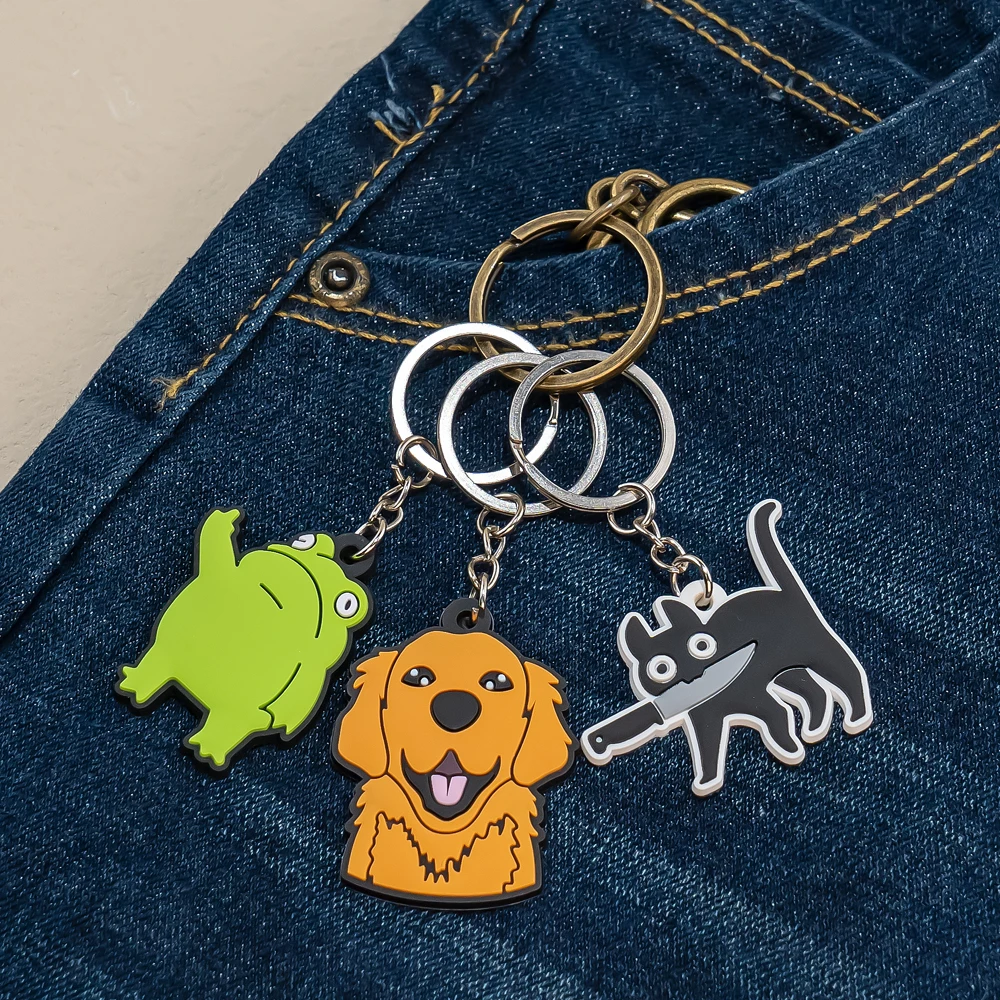 500PCS Wholesale Keychain Fast Shipping DHL Fedex Usps Anime Keyring Cute Animal Keyholder Hot Sale Key Accessories Friends Gift