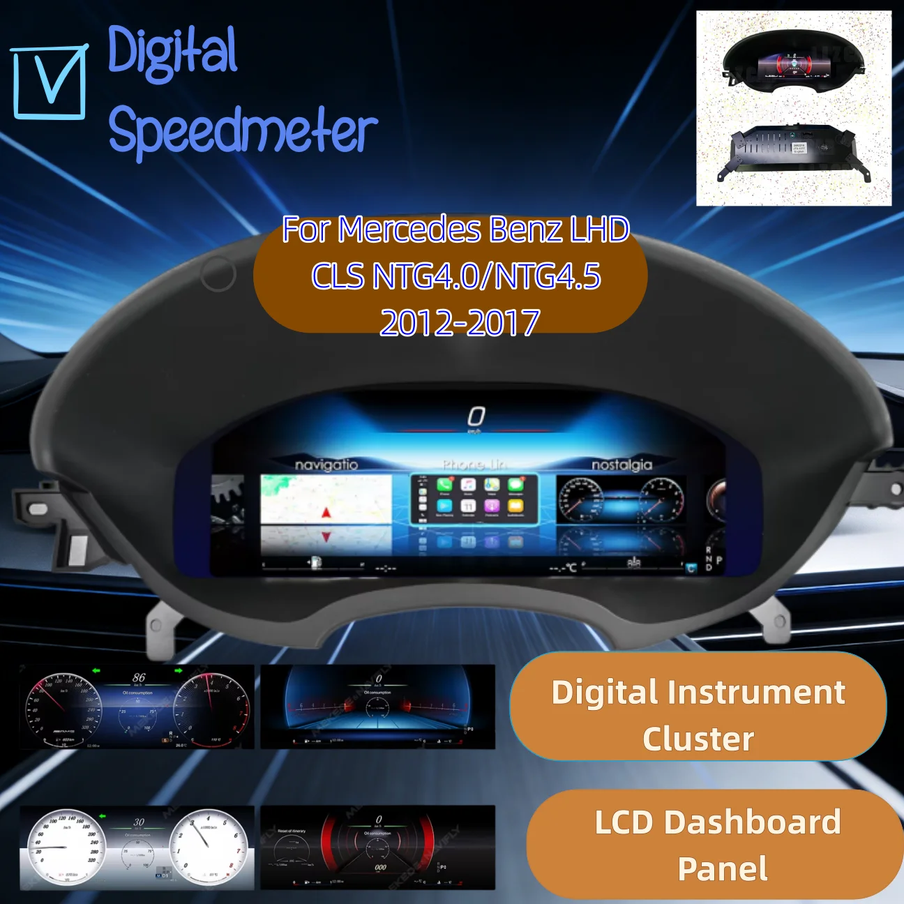 

12,3-дюймовая цифровая панель приборов Virtual Cockpit для Mercedes Benz LHD CLS NTG4.0/NTG4.5 2012-2017, спидометр, приборная панель