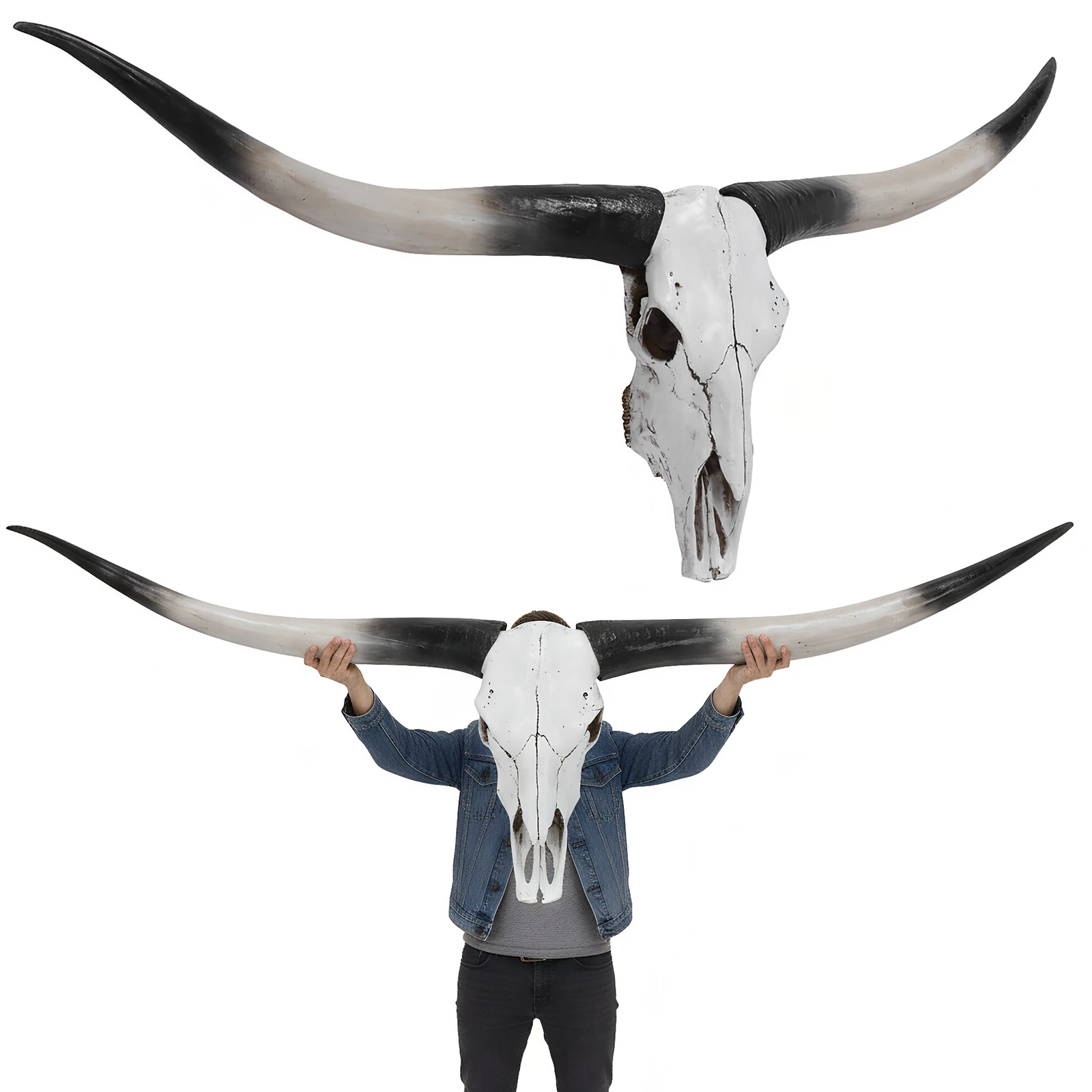 

Декоративная настенная подвеска из искусственного рога коровы, 70 дюймов, в виде черепа лошади, для Хэллоуина и домашнего декора