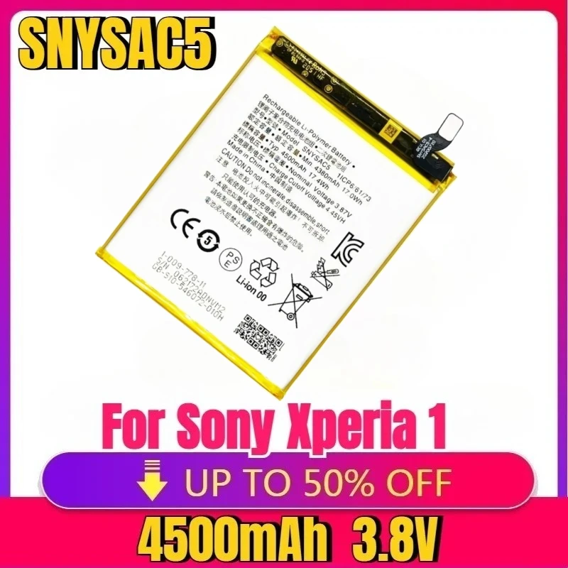 

Новый сменный аккумулятор SNYSAC5 4500 мАч для Sony Xperia 1iii/Xperia 1/X10iii/Xperia 10 iii/Xperia 5 III/Ace II