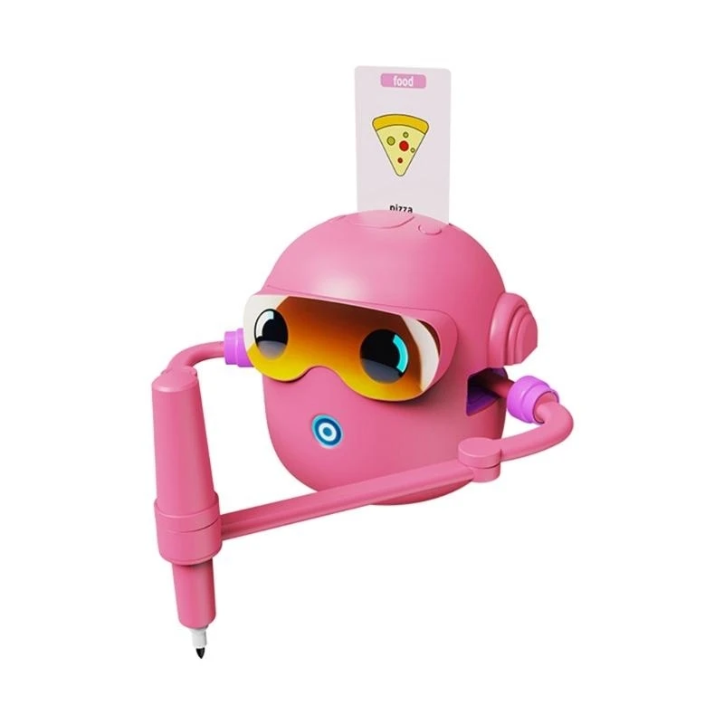 Automatyczny robot rysujący dla dzieci, edukacyjna zabawka artystyczna z ładowaniem USB i kartami edukacyjnymi.