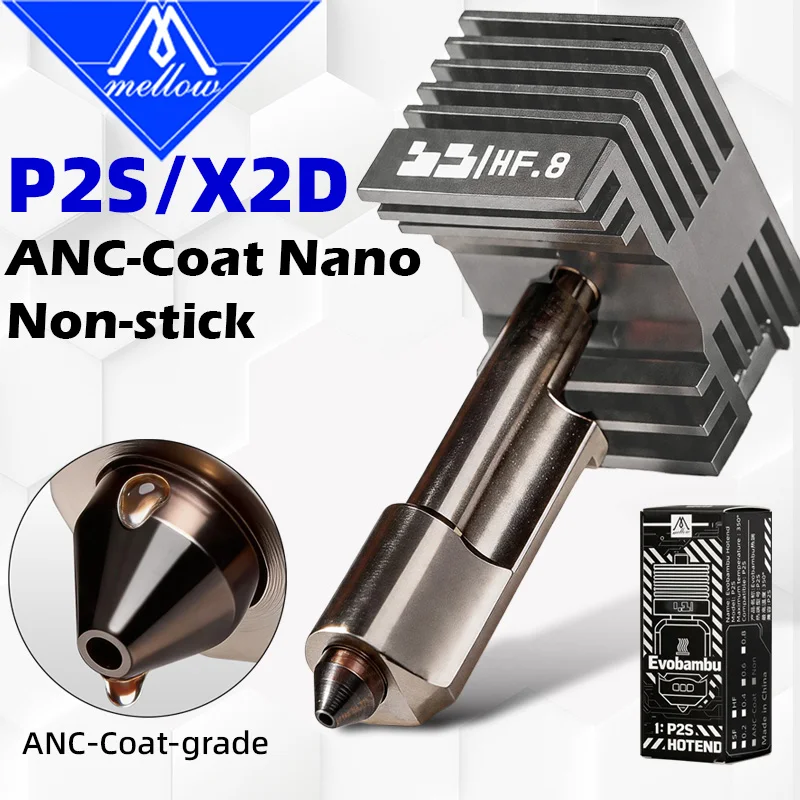 Hotend antiadhésif nano ANC-Coat SF/HF de qualité supérieure pour imprimante 3D Bambu Lab P2S, X2D, A1/A1 Mini