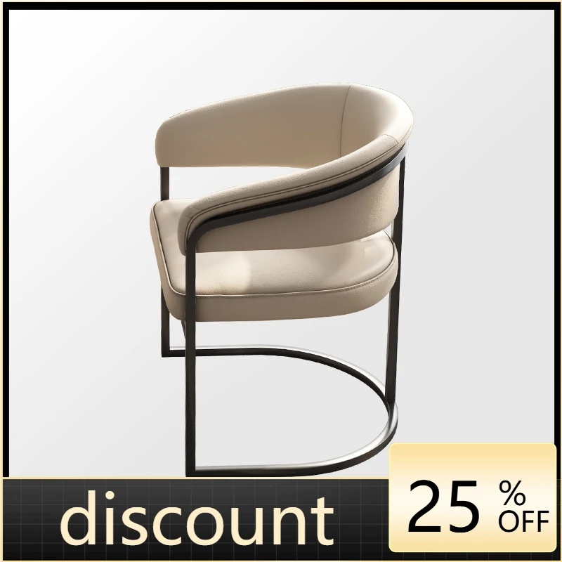 

LH light luxury leisure chair leather art office computer home study tea table chair