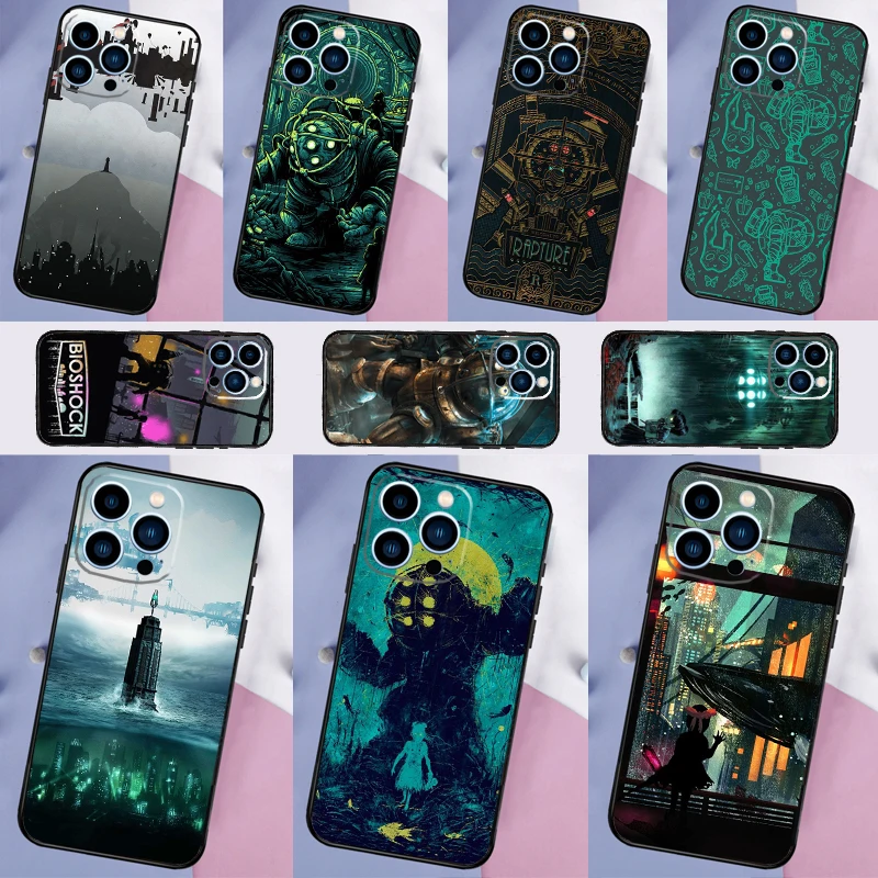 Game BioShock Phone Case For iPhone 16 15 14 Pro Max 11 12 13 Mini XR X XS Max Plus Cover