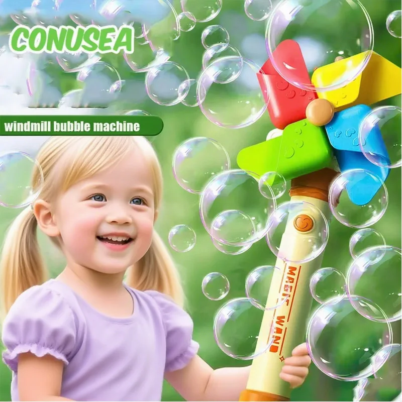 

Electric Windmill bubbles for children Gun Soap Bubble Guns Children Automatically Bubbles Blows Sticks Kids Outdoor Games Toys