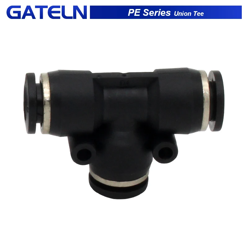 10pcs PE4 PE6 PE8 PE10 PE12 PE14 PE16 one touch pneumatic tee connector air hose coupling union t pipe pe fitting