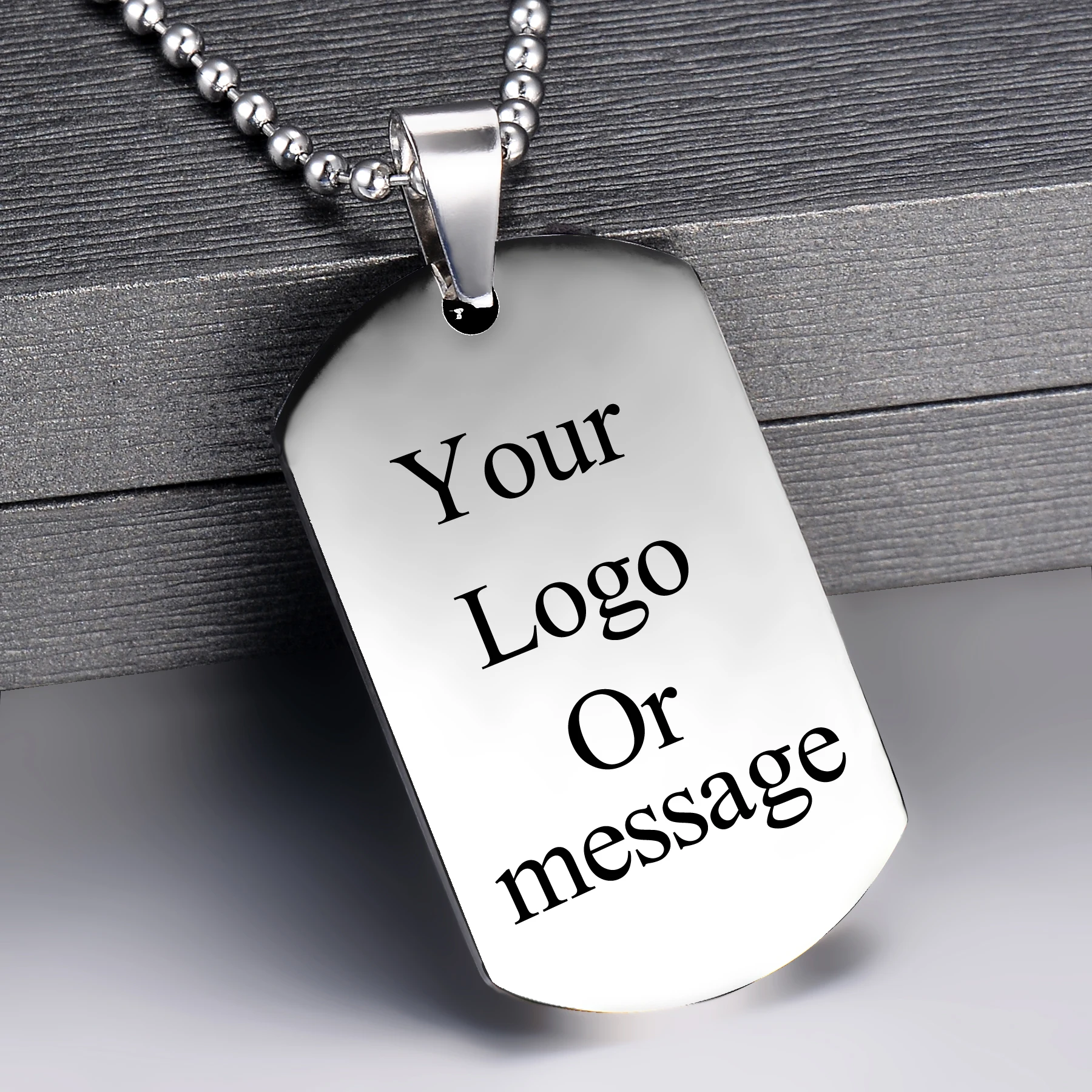 Kiss Jewelry Personalized Custom Photo Name Message Necklace Stainless Steel Pendant Chain Engrave ID Dog Tag Necklace Gifts