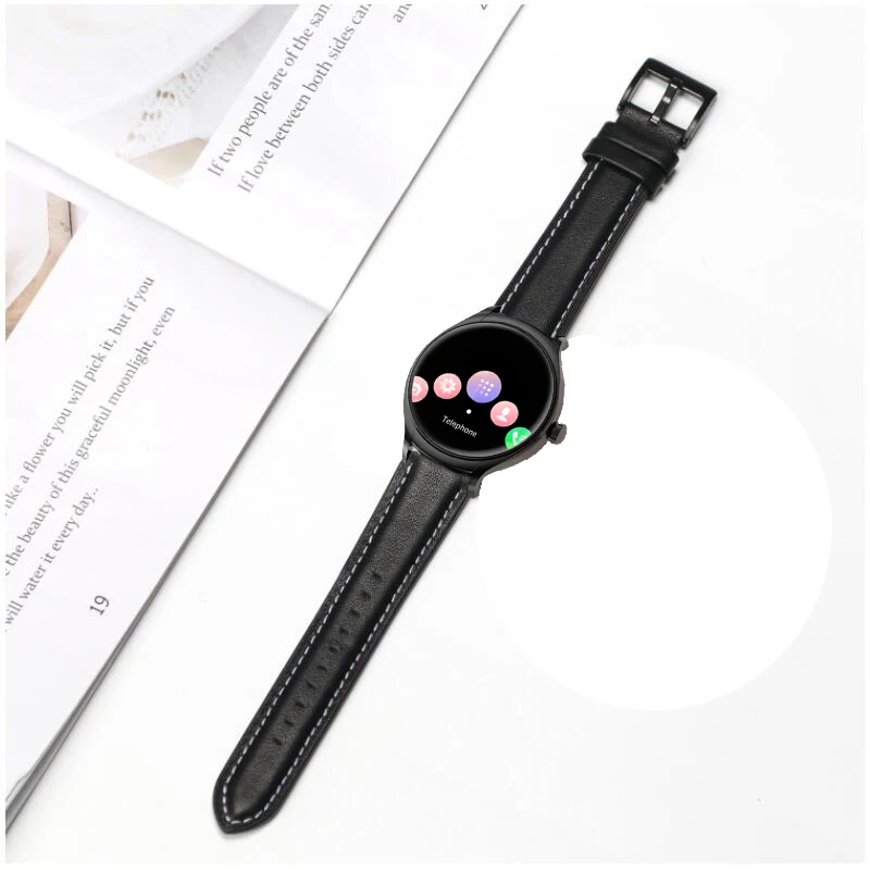 

18mm Leather Strap For Colmi V33 L10 Smart Watch Band Accessories for colmi v33 Bracelet for colmi l10 Replace WristBand Correa