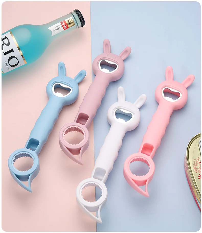 Little Rabbit 4-In-1 Universal Bottle Opener Multi Functional Bottle Starter Beer Cap Opener Can Opener Bottle Cap God Tool