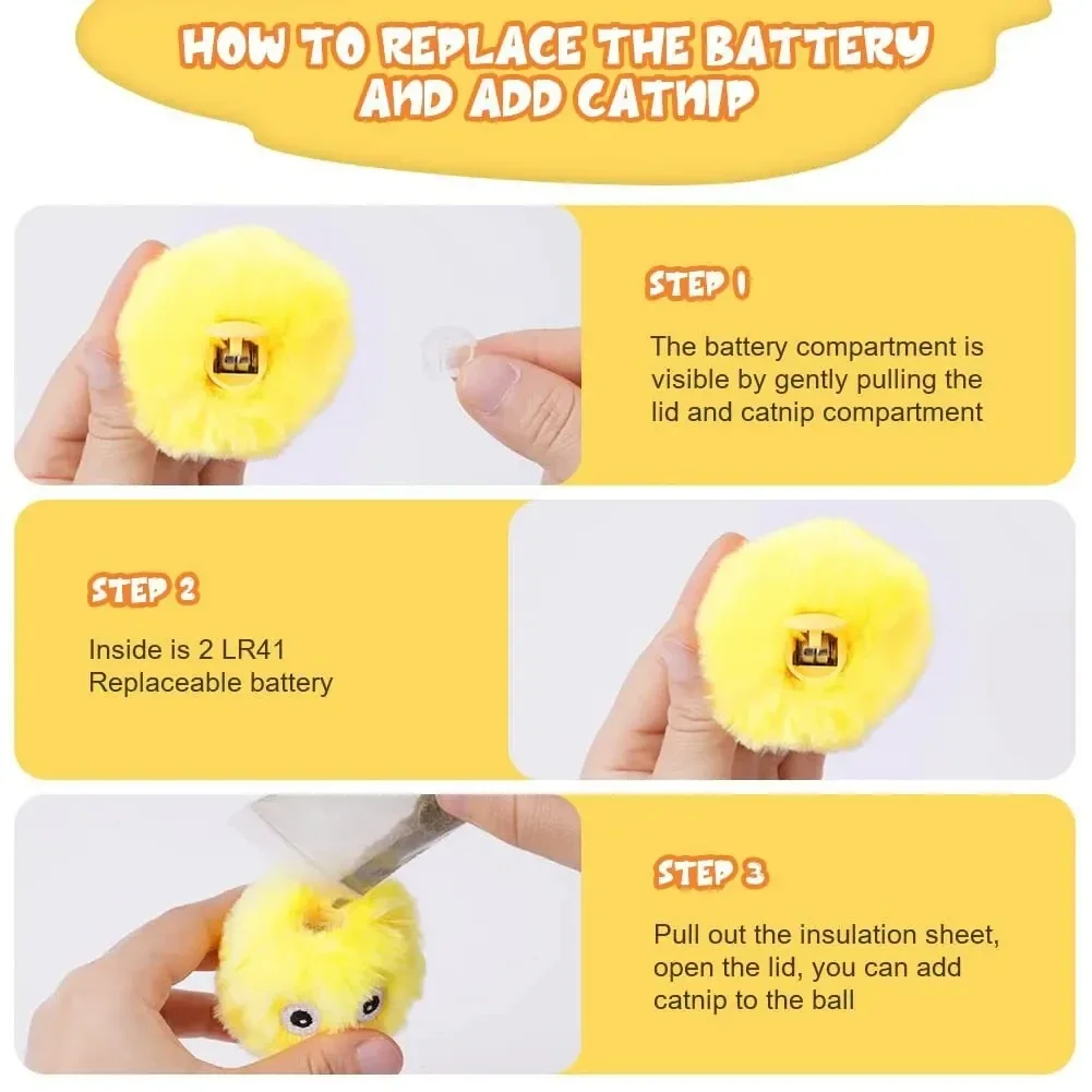 Juguete automático para gatos con sonidos de ladridos aleatorios, pelota de peluche interactiva para aliviar el aburrimiento y hacer ejercicio, regalo eléctrico para mascotas