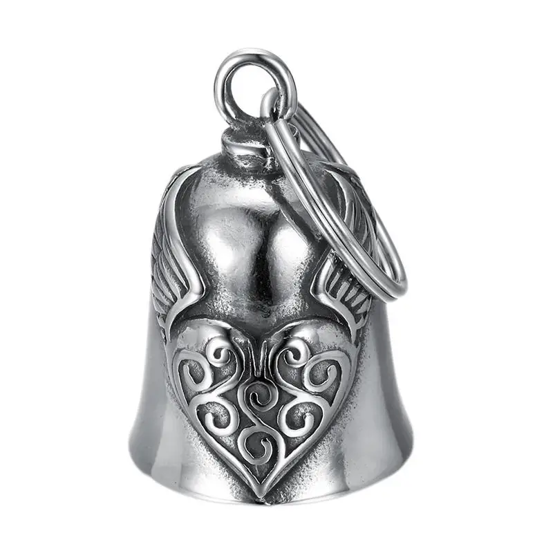 Riding Bell Heart Wing Guardian Riding Bell Charm Portable Motorcycle Accessories Valentines day Gifts Lucky Bell Pendant