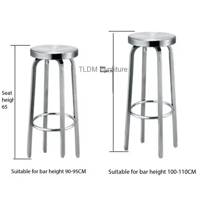 

Современный барный стул из нержавеющей стали в индустриальном стиле, высокий металлический стул без спинки, подходит для кухонных островов/барных стоек