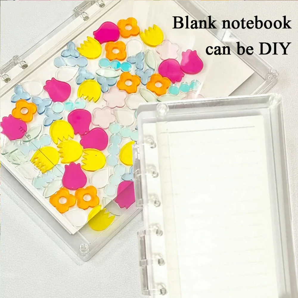 Transparent Acrylic Notebook A5/A7 Notebook 6 Holes Office School Stationery Classic Diary Book Blank Students Supplies DIY