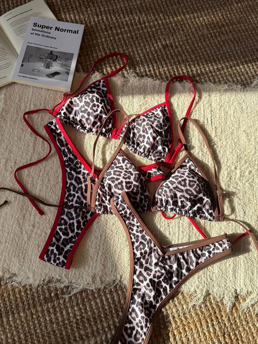

Sexy Leopard Bikini Women's Swimsuit 2025 Thong Bikinis Set Female Two-piece Swimwear Female Bathing Suit Swimming for Beachwear