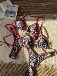 Sexy Leopard Bikini Women's Swimsuit 2026 Thong Bikinis Set Female Two-piece Swimwear Female Bathing Suit Swimming for Beachwear