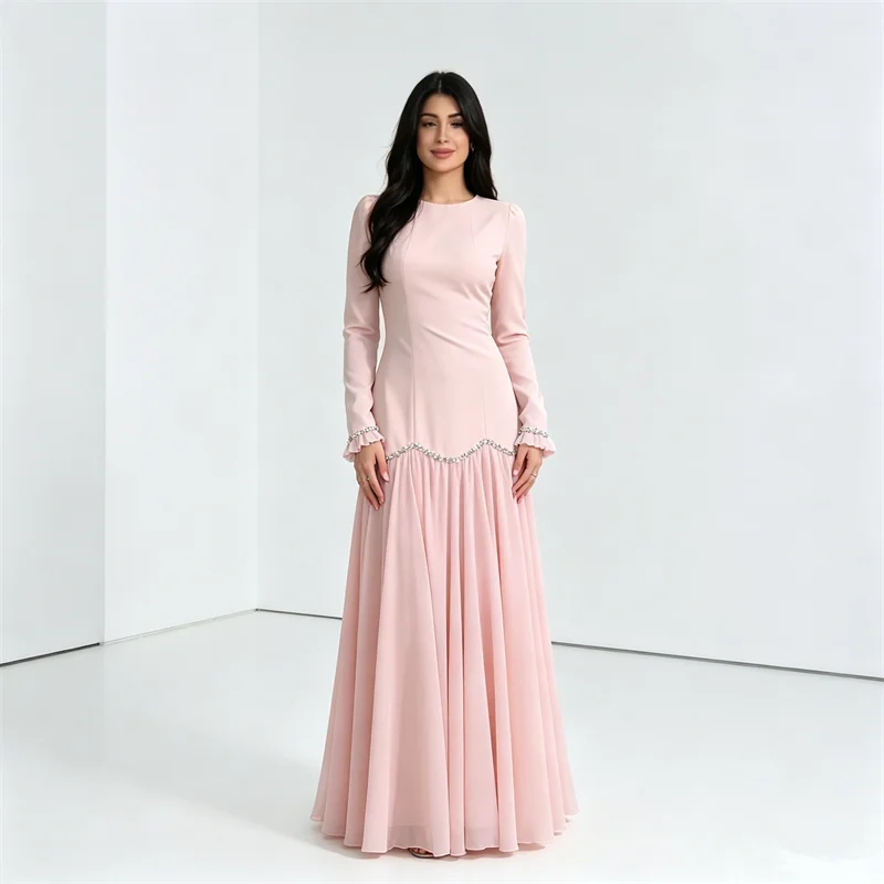 

New Elegant Diamonds Abaya for Women Dubai Evening Party Dress Muslim Robe Turkey Kaftan Femme Musulmane Vestidos Islam Jalabiya