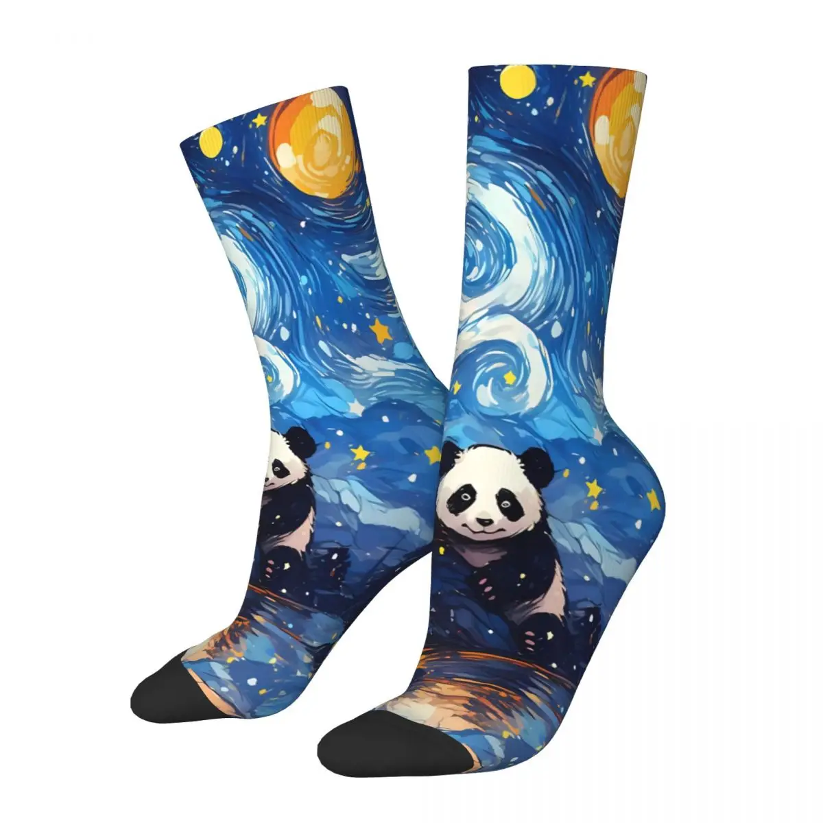 Van Gogh Starry Night Rose Sunflower Sock Printed Man Polyester