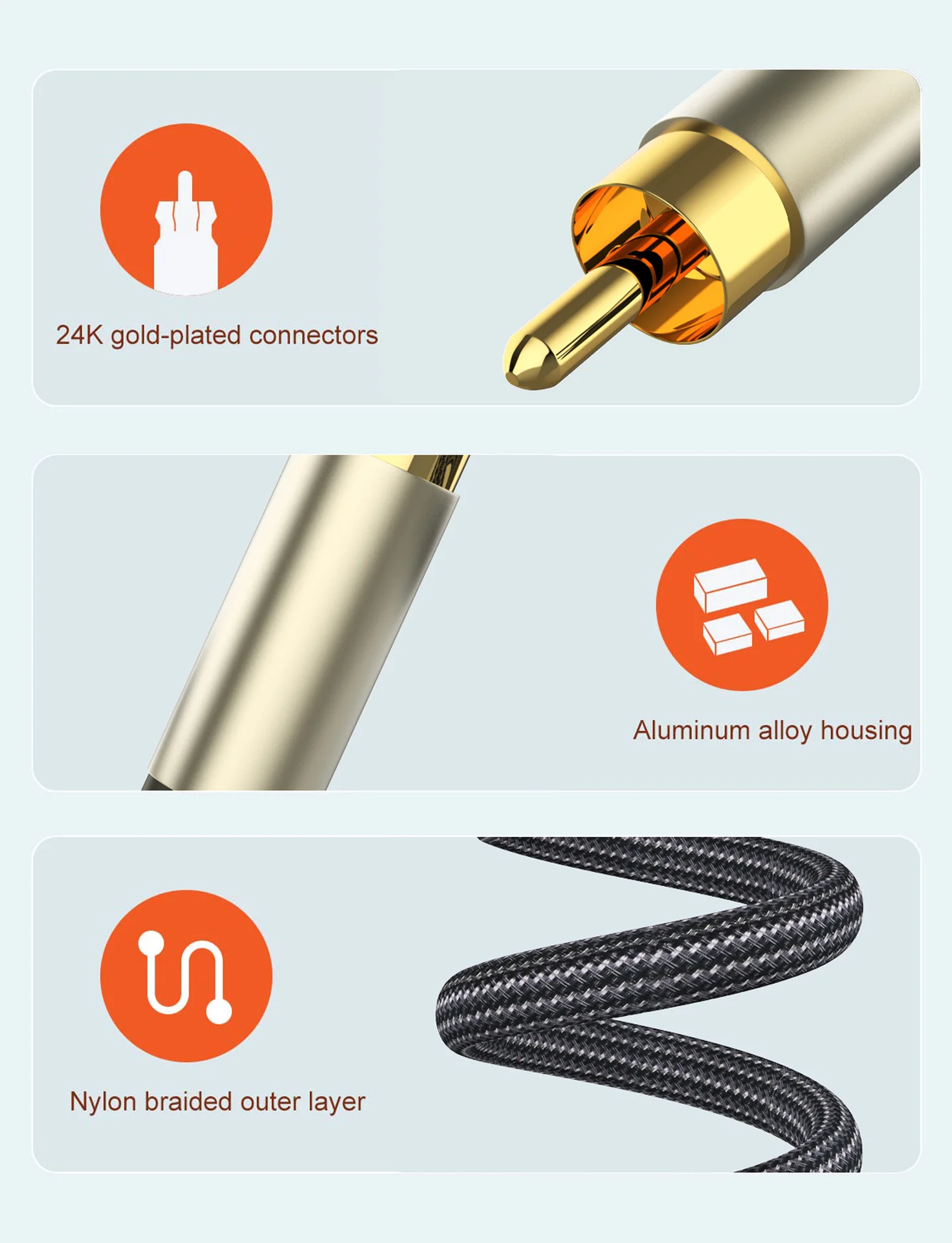 Coaxial Digital Audio RAC Cable SPDIF RCA to RCA Cable Audio Video Male for DVD Projector TV Speaker Amplifier 0.5M