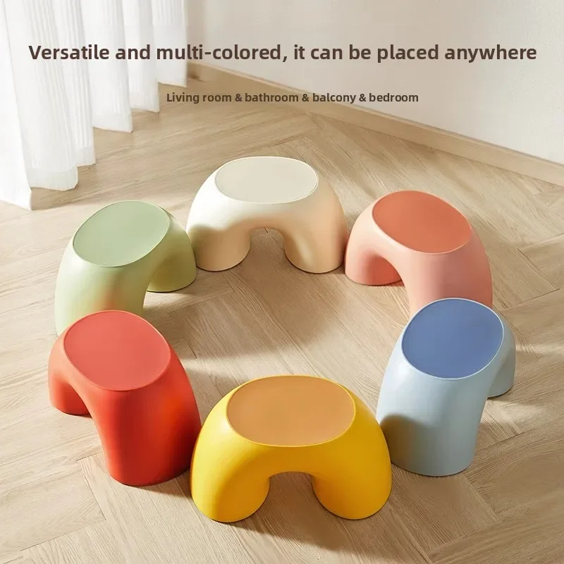 New Model Small Stool Thickened Non-slip Living Room Coffee Table Plastic Small Bench Bathroom Bath Low Stool Premium