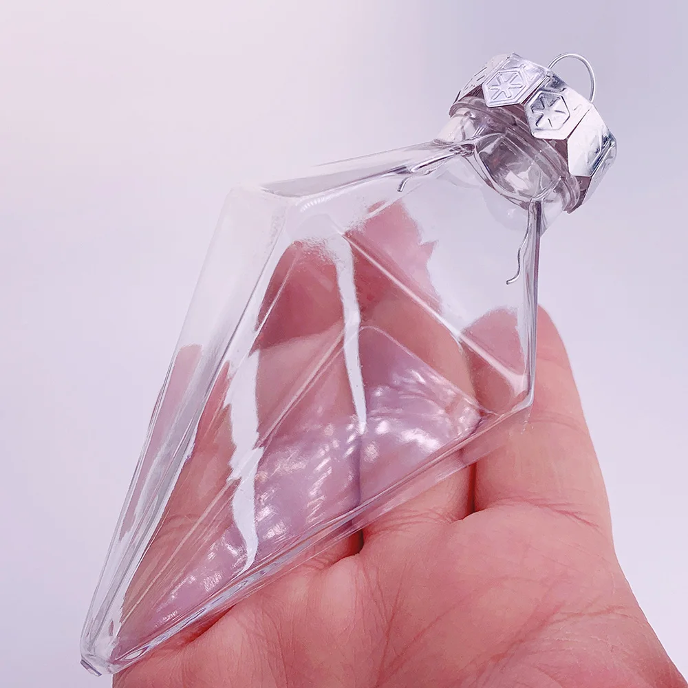 6 sztuk x DIY nietłukące przezroczyste domowe dekoracje świąteczne bombka ozdoba w kształcie kuli 115*60mm plastikowy diament