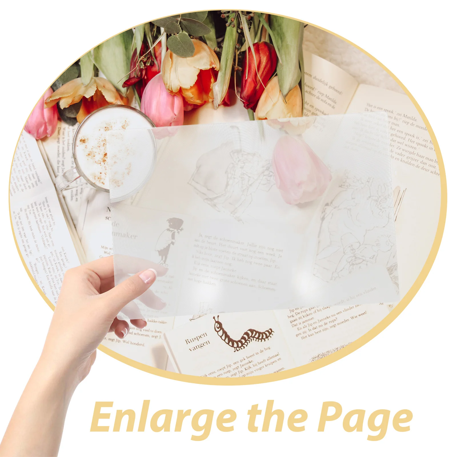 

Magnifying Bookmark for Reading Magnifier Ultra-Thin PVC Durable Portable Design Page Magnifier Reading Books Tool for Seniors