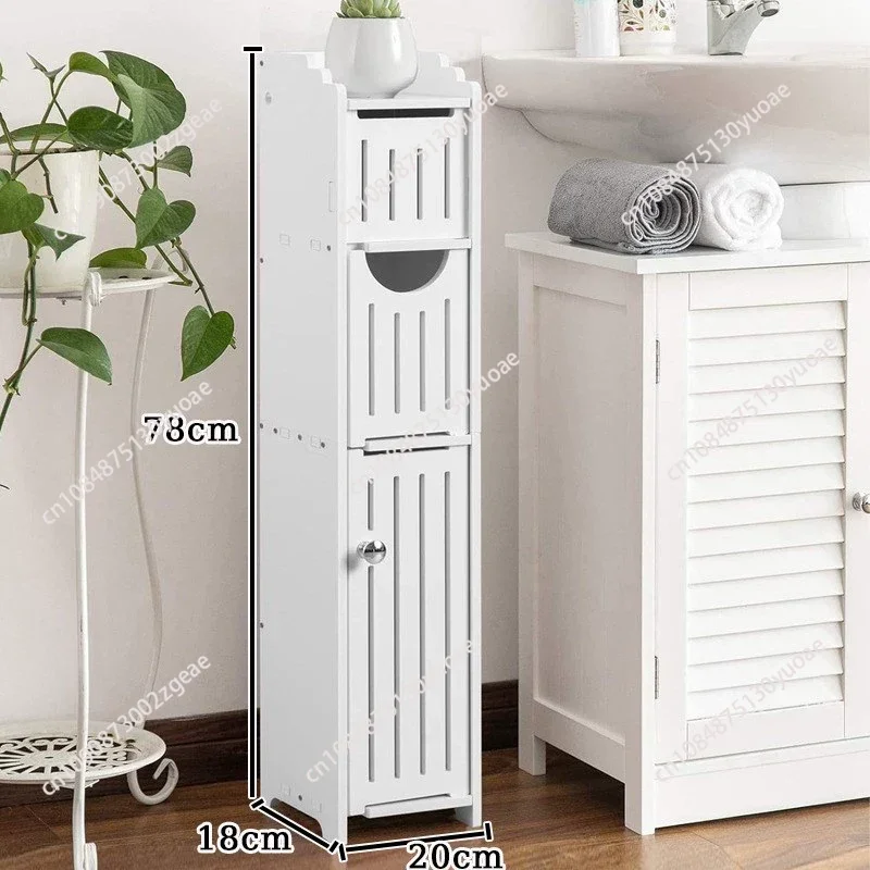 Bathroom Storage Cabinet Toilet Narrow Crevice Multi-layer Storage Cabinets Organizer Household Great for Toilets Paper Holder